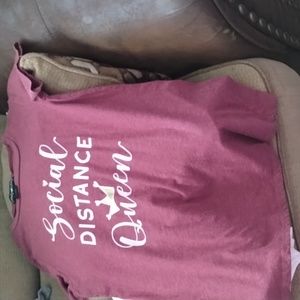 Social distance queen short sleeve top